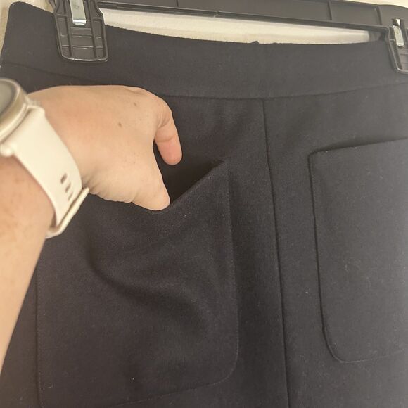 Reiss Phoenix Wool Blend Skirt Pencil Navy Pockets - US Size 4 - Picture 4 of 12